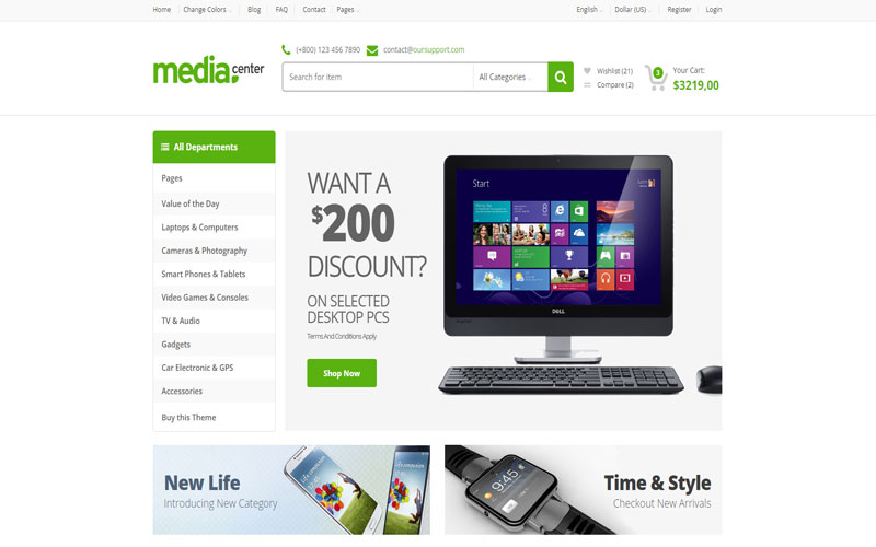 Trang web b&aacute;n đồ điện tử tối giản 